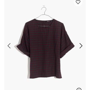 Madewell Boxy Tee Top in Plaid